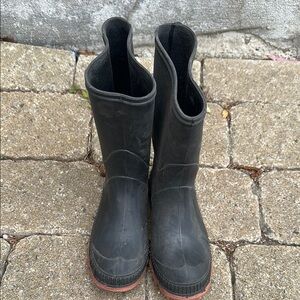 Black Rubber Boots with Red Soles  Size1